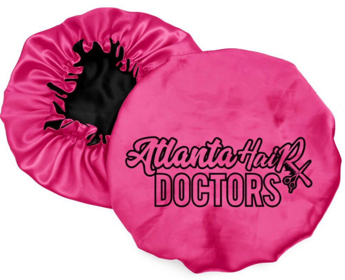 Atlanta Hair Doctor Satin Bonnet Sleep Bonnet Cap - One Size Fits Most, Double Layer, Reversible, Satin Cap for Sleeping Hair Bonnet