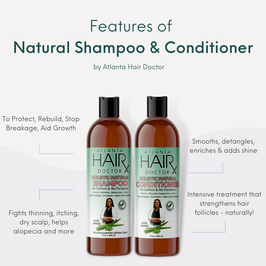 Natural Shampoo and Conditioner With NANOMEG Technology and All Natural Ingredients 4fl oz each